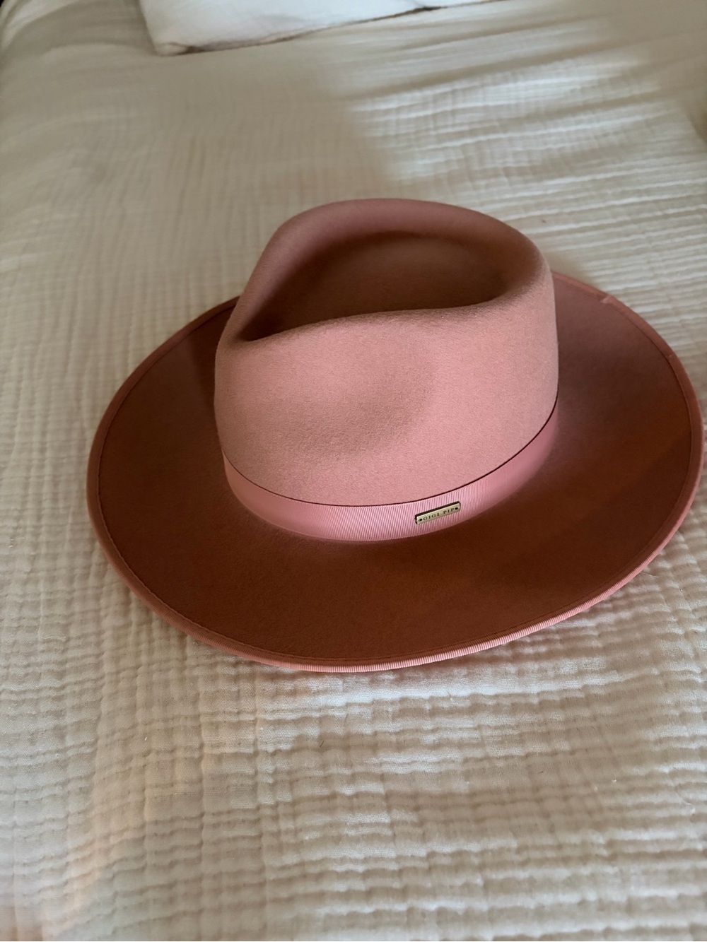 GIGI PIP Wide-Brim Felt Fedora in Dusty Rose
